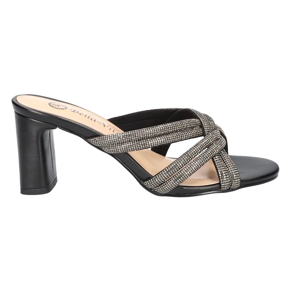 Bella Vita Carmen Rhinestone Block Heel Sandals