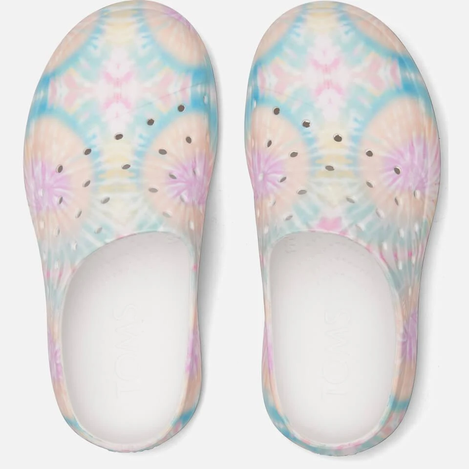 TOMS TOMS WOMEN'S ALPARGATA MALLOW VEGAN MULES - CANDY PINK TIE DYE 3