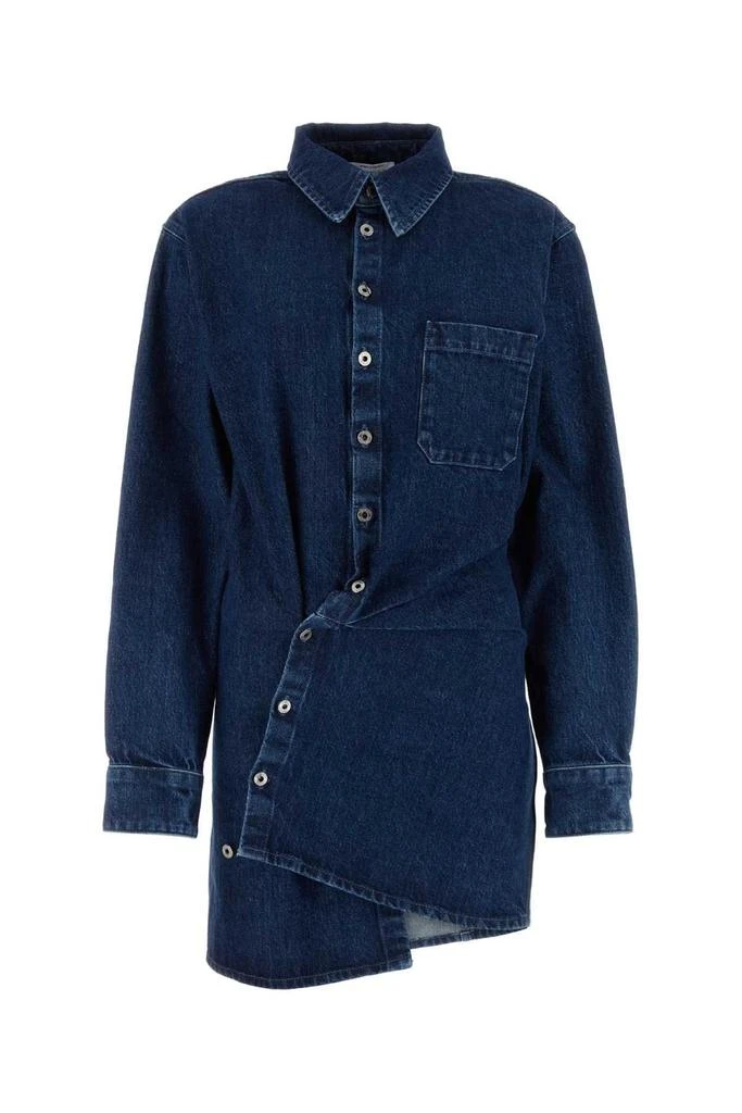 Off-White Off-White Buttoned Draped Denim Mini Dress 1