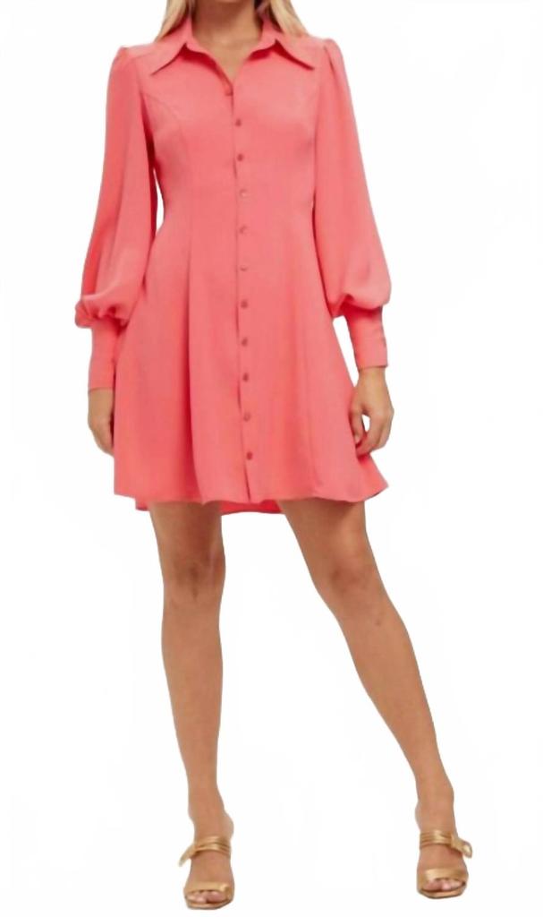 Trina Turk Lanea Dress In Coral Crush