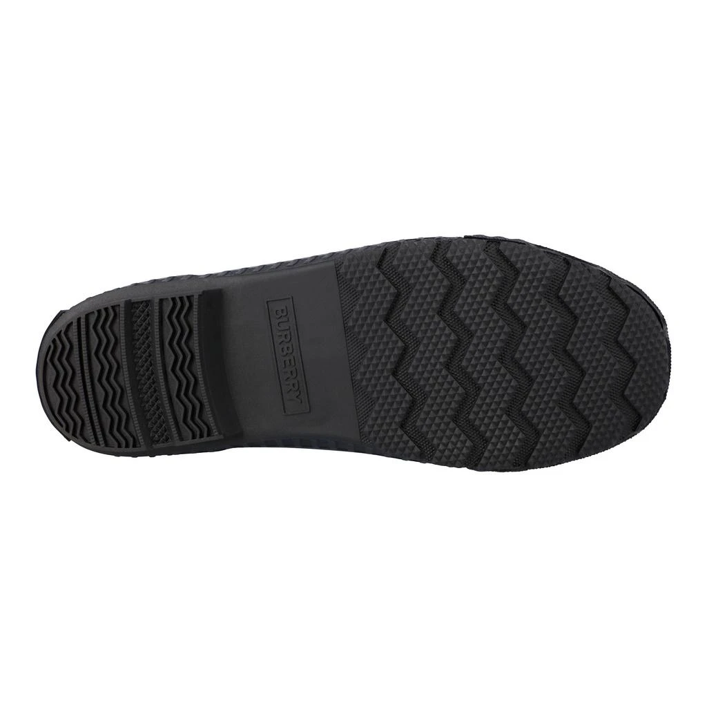 Burberry women check panel rain boots in black rubber 4