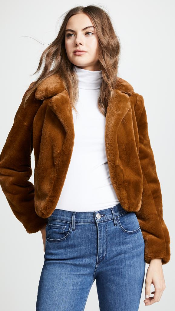 BLANKNYC Cropped Faux Fur Jacket