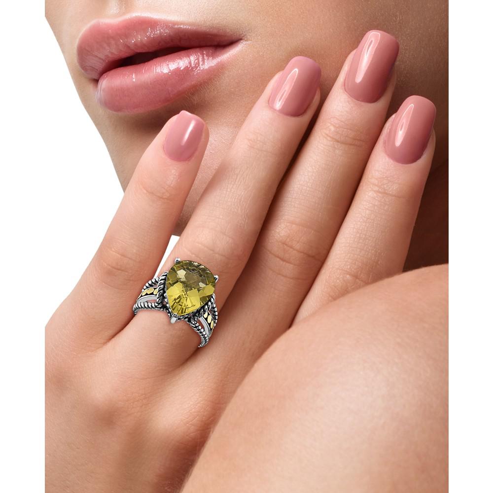 EFFY Collection EFFY® Lemon Quartz Statement Ring (6-5/8 ct. t.w.) in Sterling Silver and 18k Gold