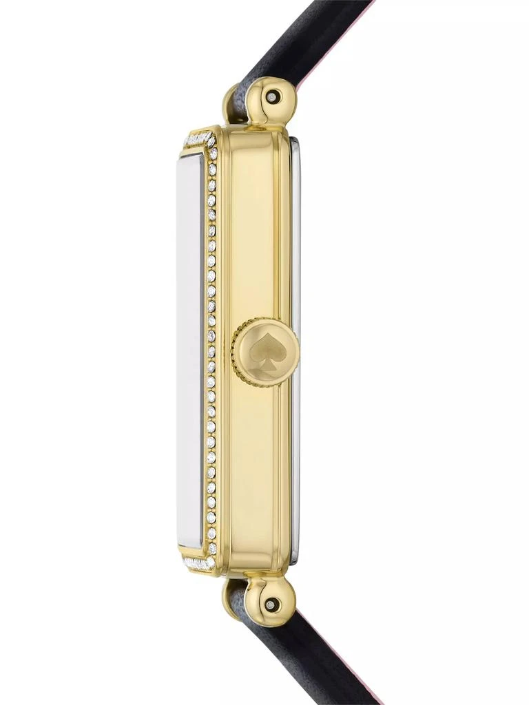 Kate Spade Goldtone Stainless Steel, Cubic Zirconia & Leather Strap Watch/16MM x 32MM 3