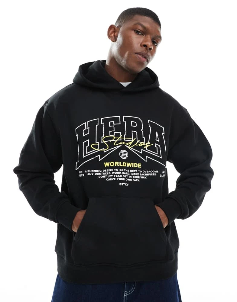 HERA Hera Mens worldwide hoodie in black 1