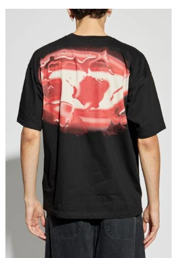 Diesel BLACK/RED COTTON LOGO PRINT TEE 3