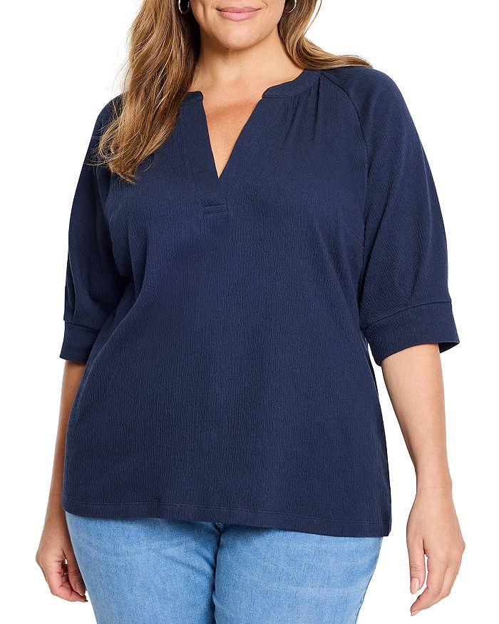 NIC+ZOE Plus Crinkle Knit Café Top