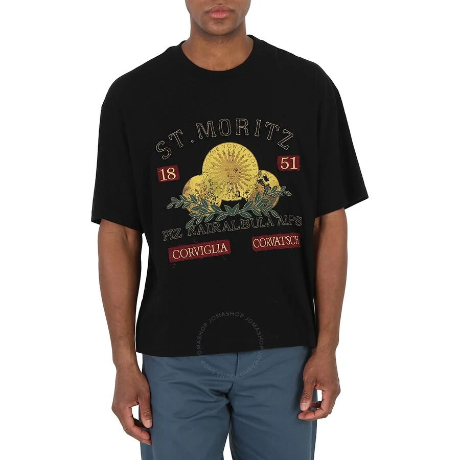 Bally Men's Black St. Moritz Graphic Print Cotton T-Shirt 1