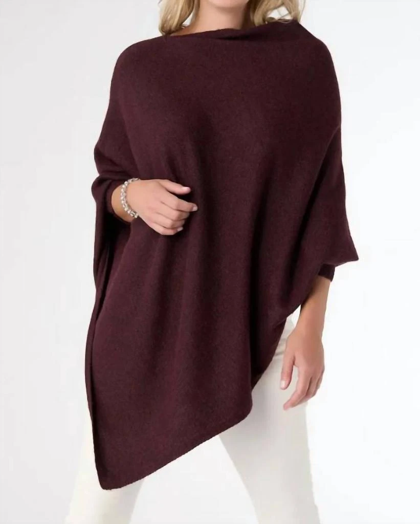 Mint Exclusives Dylan Sweater Poncho In Merlot