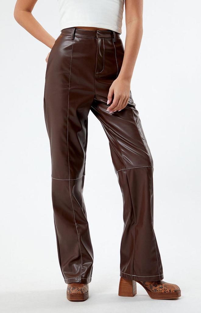 Daisy Street Faux Leather Contrast Trousers