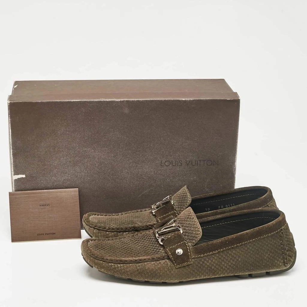 Louis Vuitton Louis Vuitton Green Suede Monte Carlo Loafers Size 44 10