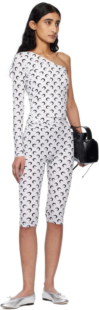 MARINE SERRE SSENSE Exclusive White Recycled Moon Jersey Capri Leggings 4