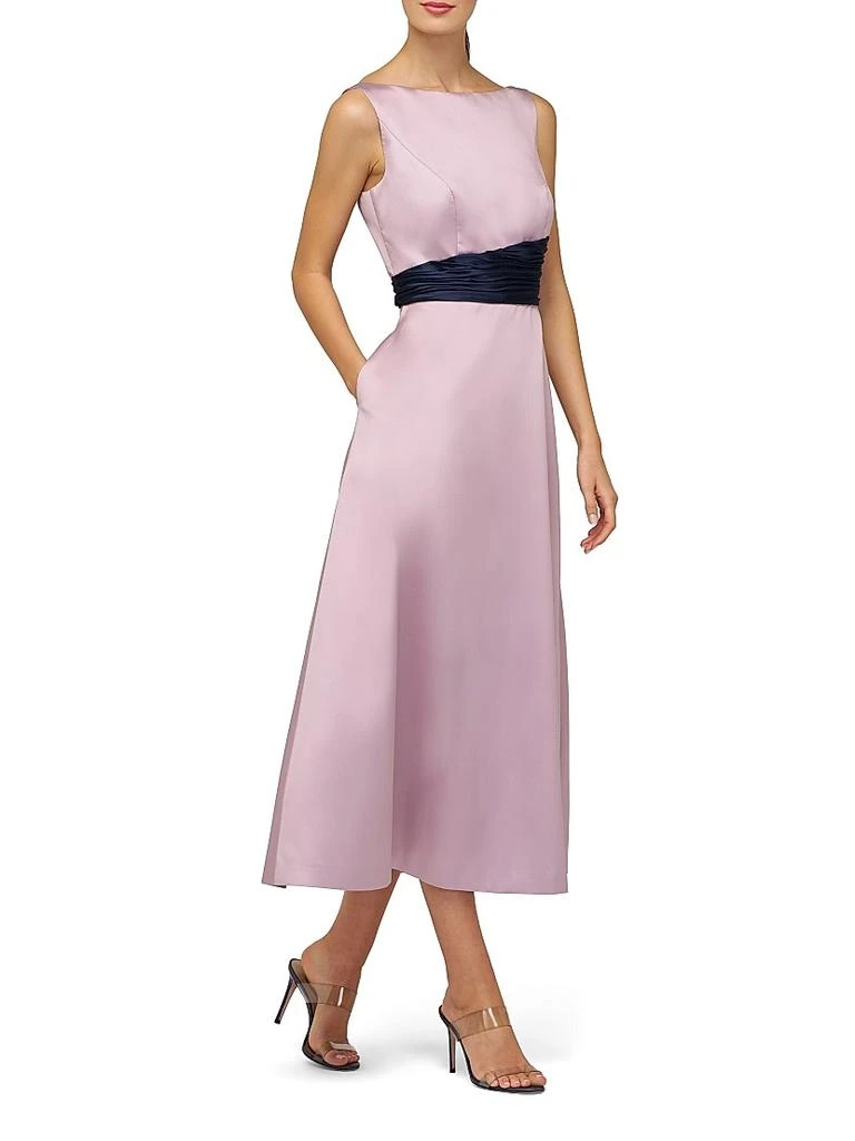 Kay Unger Gemma Satin Tea-Length Dress 8