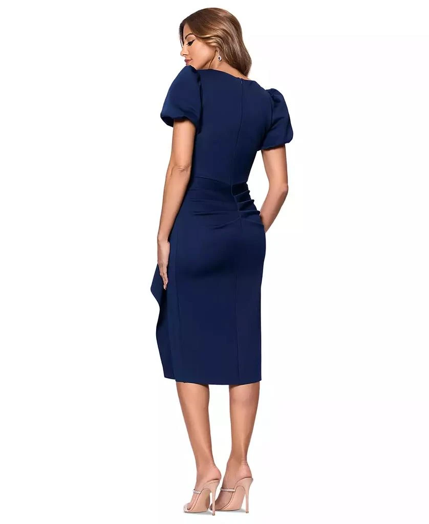 XSCAPE Women's Draped Puff-Sleeve Sheath Dress 4
