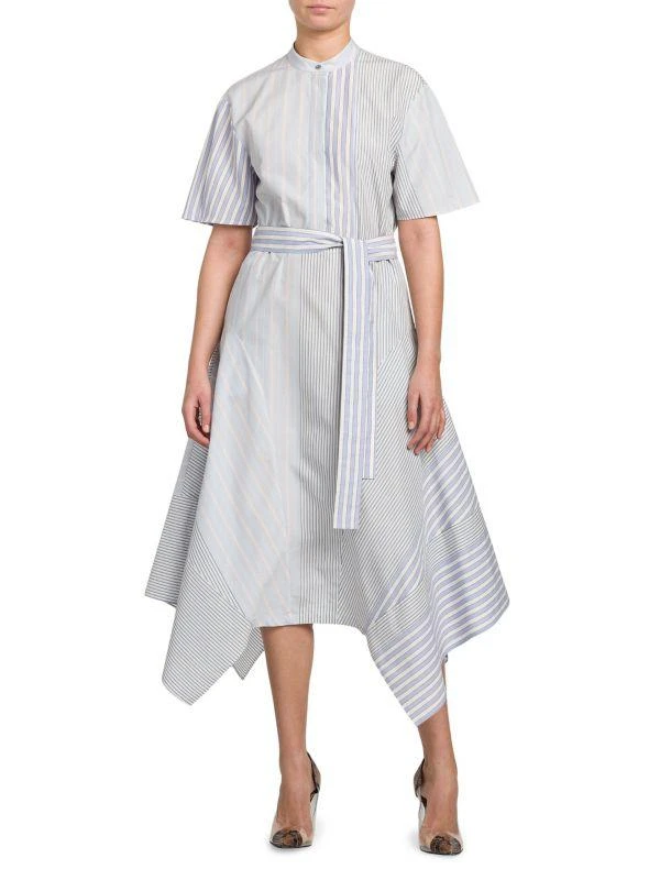 Stella McCartney Belted Mixed-Stripe Midi Shirtdress 1