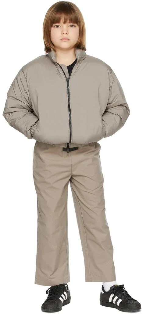 Essentials Kids Taupe Puffer Jacket 1