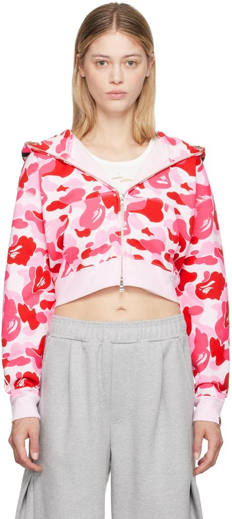 Bape Pink ABC Camo Crystal Stone Shark Hoodie 1
