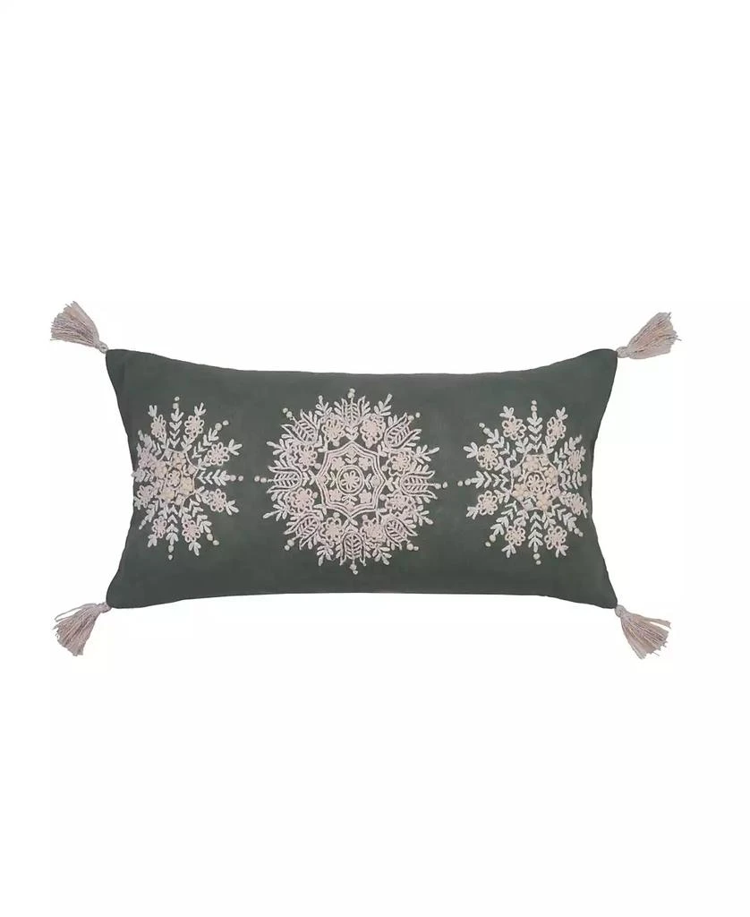 C&F Home Sage Snowflake Throw Pillow, 12" x 24