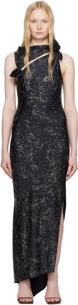 embellished asymmetric maxi dress Semi-Sheer Embellished Asymmetric Maxi Dress in White - 14 main image 1