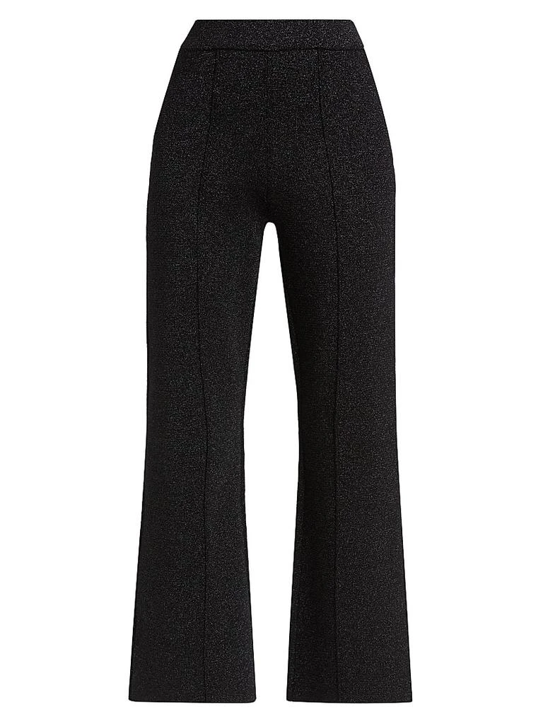 L'Agence Ren Metallic Knit Flare Crop Pants 1