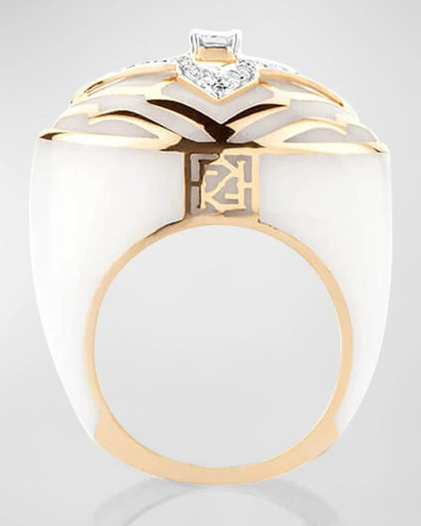 Farah Khan Atelier 18Kt Yellow Gold Atlas White Gstaad Vivacious Ring, Size 6.5 3