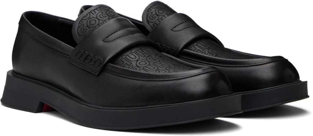Shop Black Embroidered-Logo Loafers on Sale at BeyondStyle  display picture 3