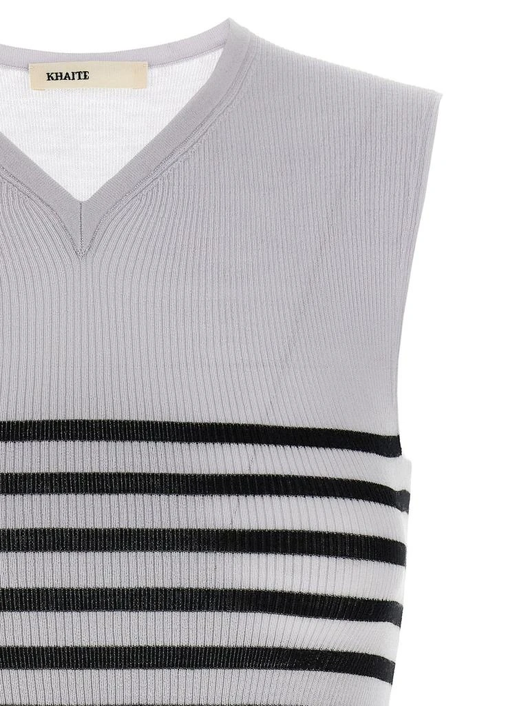 Khaite Khaite Striped V-Neck Knit Tank Top 3