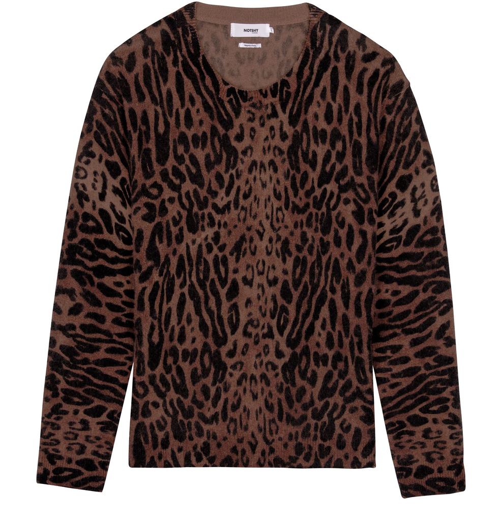 NOTSHY Tia leopard motif cashmere sweater