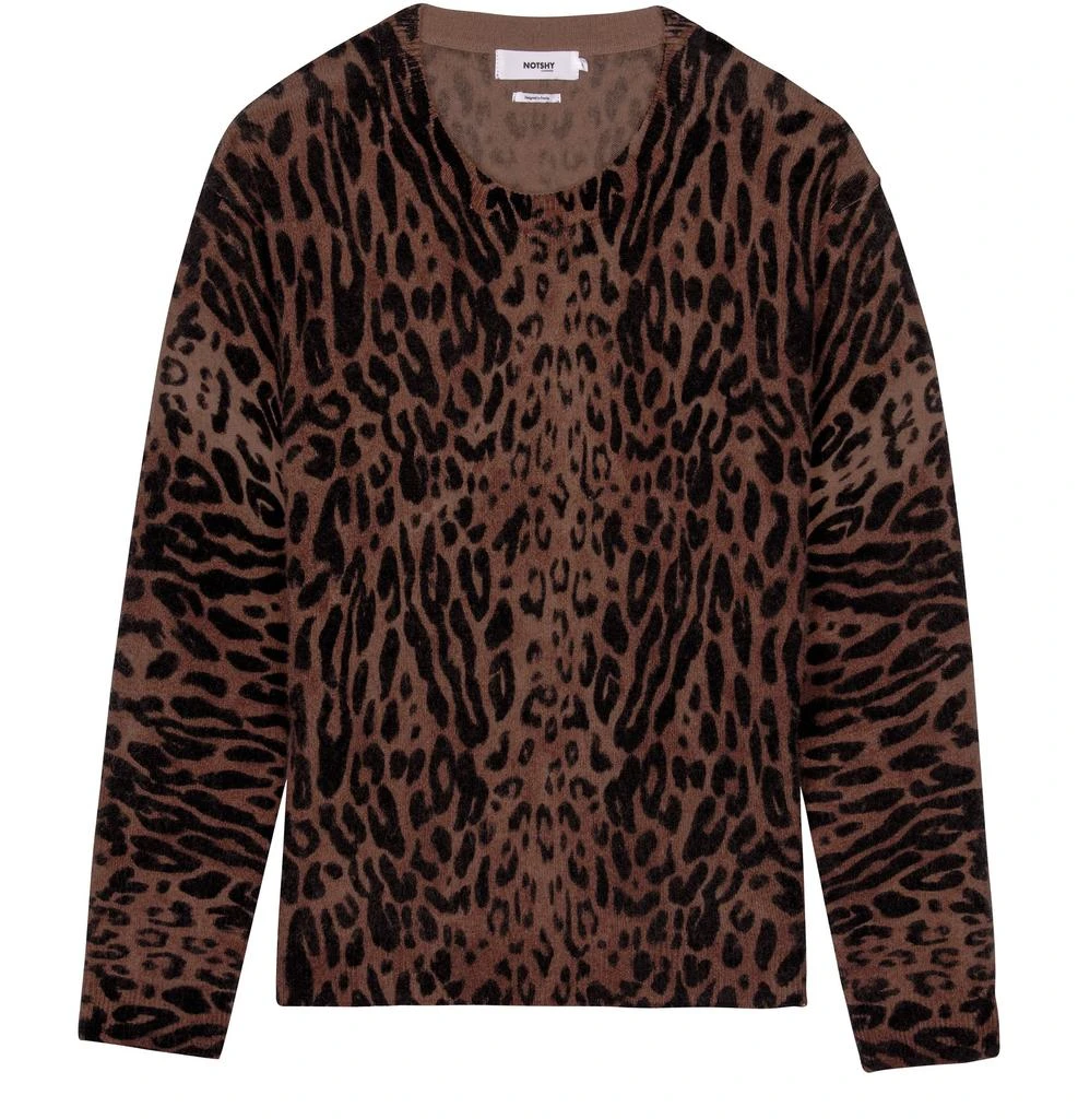 NOTSHY Tia leopard motif cashmere sweater 1