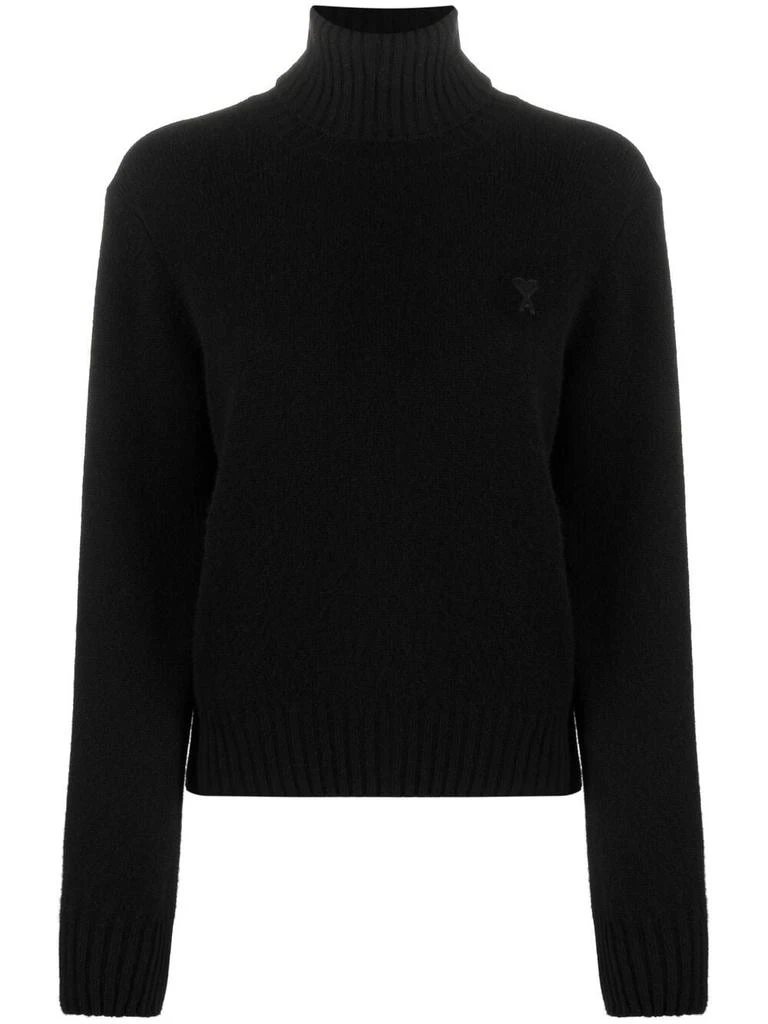 AMI Ami De Coeur turtleneck jumper - women - erino -  - Black 1