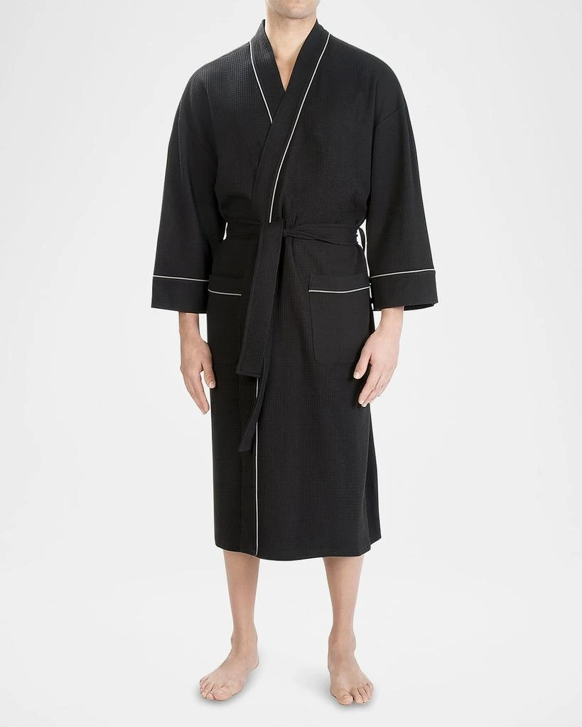 Majestic International Men's Waffle Knit Kimono Robe 1