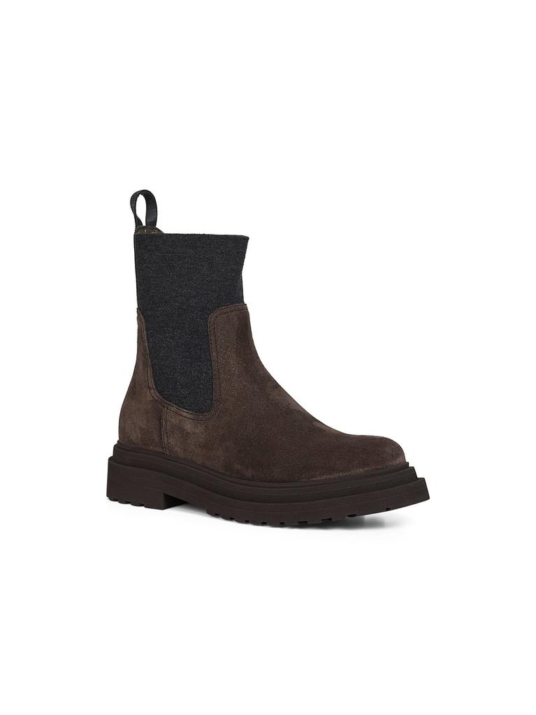 Brunello Cucinelli BRUNELLO CUCINELLI | Brown suede embroidered ankle boots | Women | 36