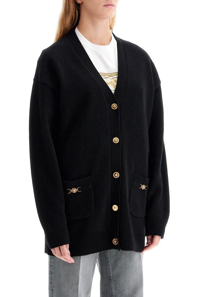 Versace boxy wool and cashmere cardigan 2