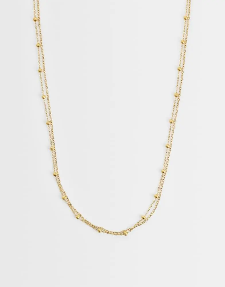 LOST SOULS Lost Souls multirow satalite chain necklace in 18k gold plated