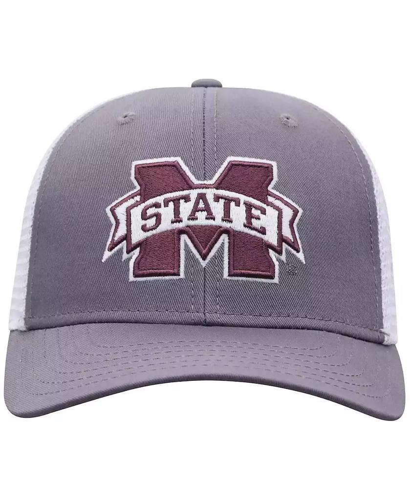 Top of the World Men's Gray/White Mississippi State Bulldogs Victory Baseline Trucker Adjustable Hat