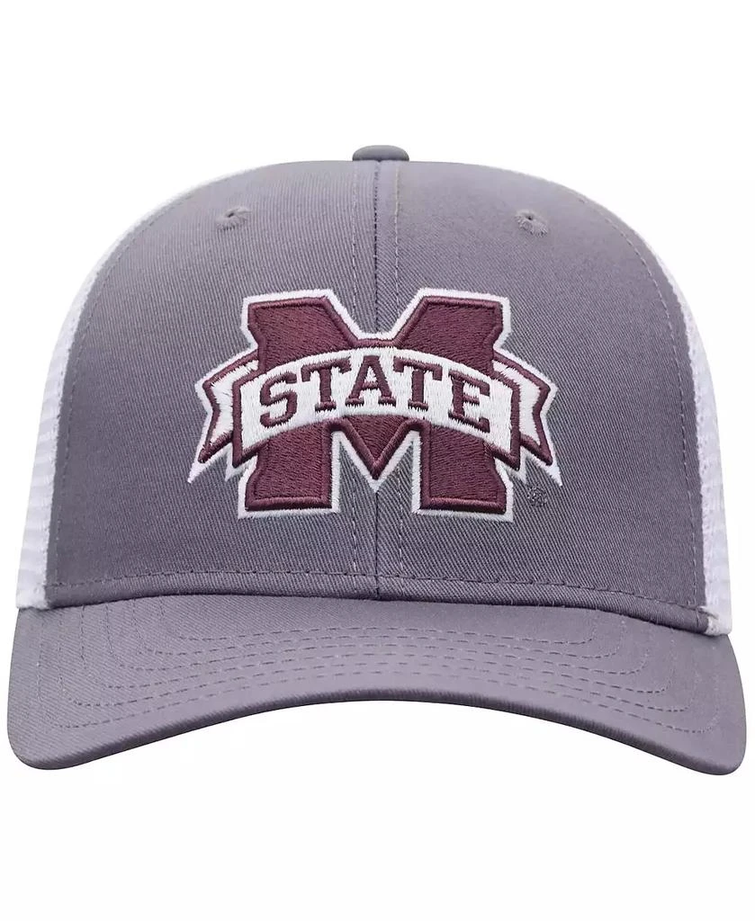 Top of the World Men's Gray/White Mississippi State Bulldogs Victory Baseline Trucker Adjustable Hat 2