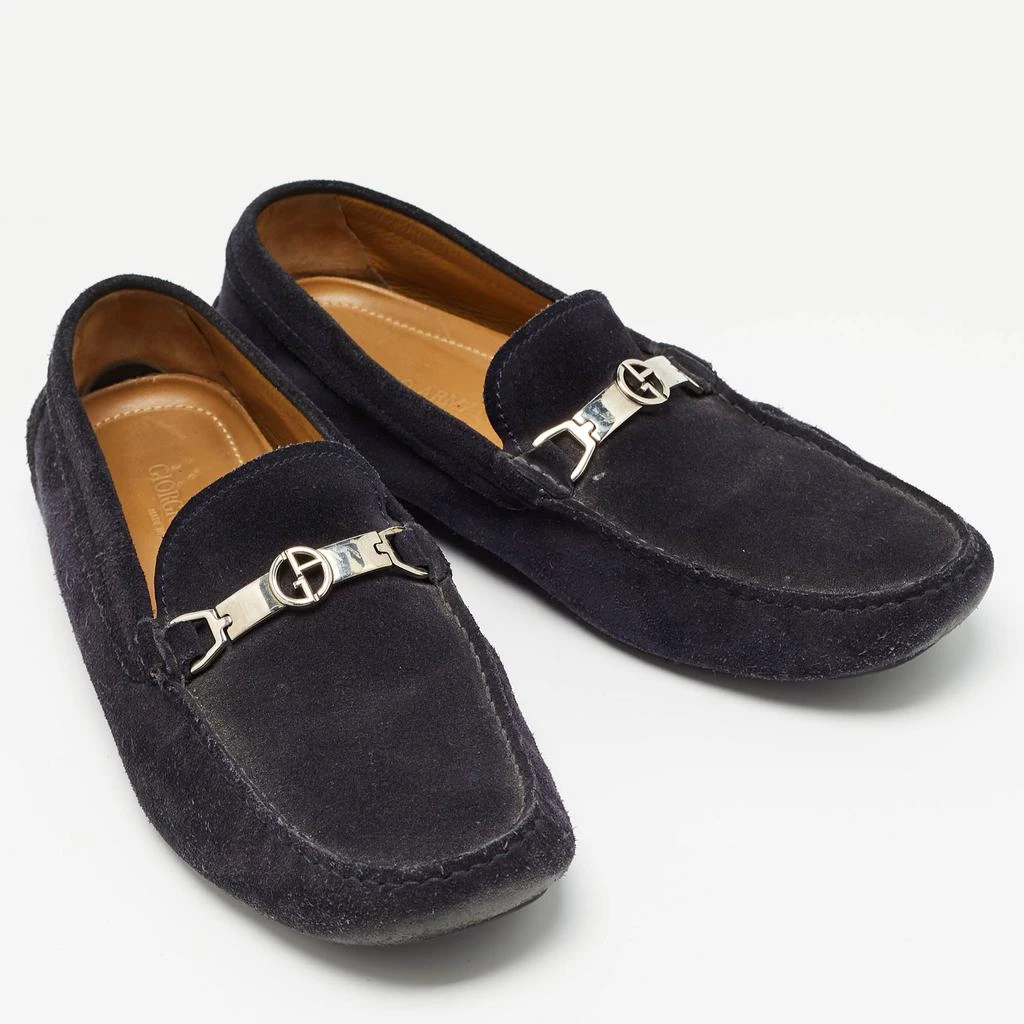 Giorgio Armani Giorgio Armani Navy Blue Suede Slip On Loafers Size 43.5 4