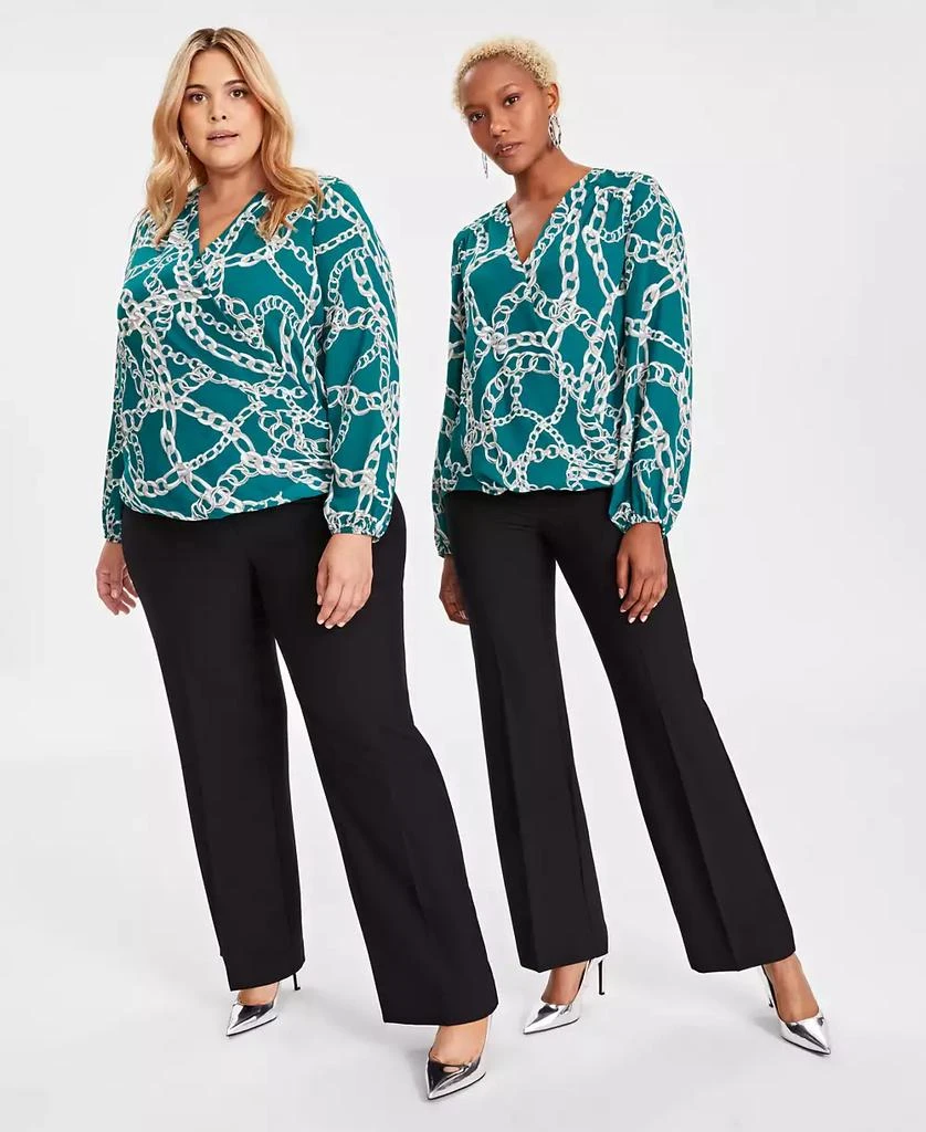 INC International Women's Printed Surplice Top, Created for Macy's 2