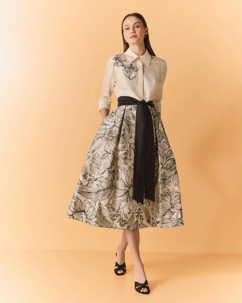 Teri Jon Beaded Floral-Embroidered Midi Shirtdress 5