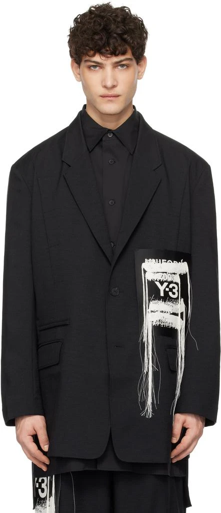 Y-3 Black Sport Uniform Patch Blazer 1