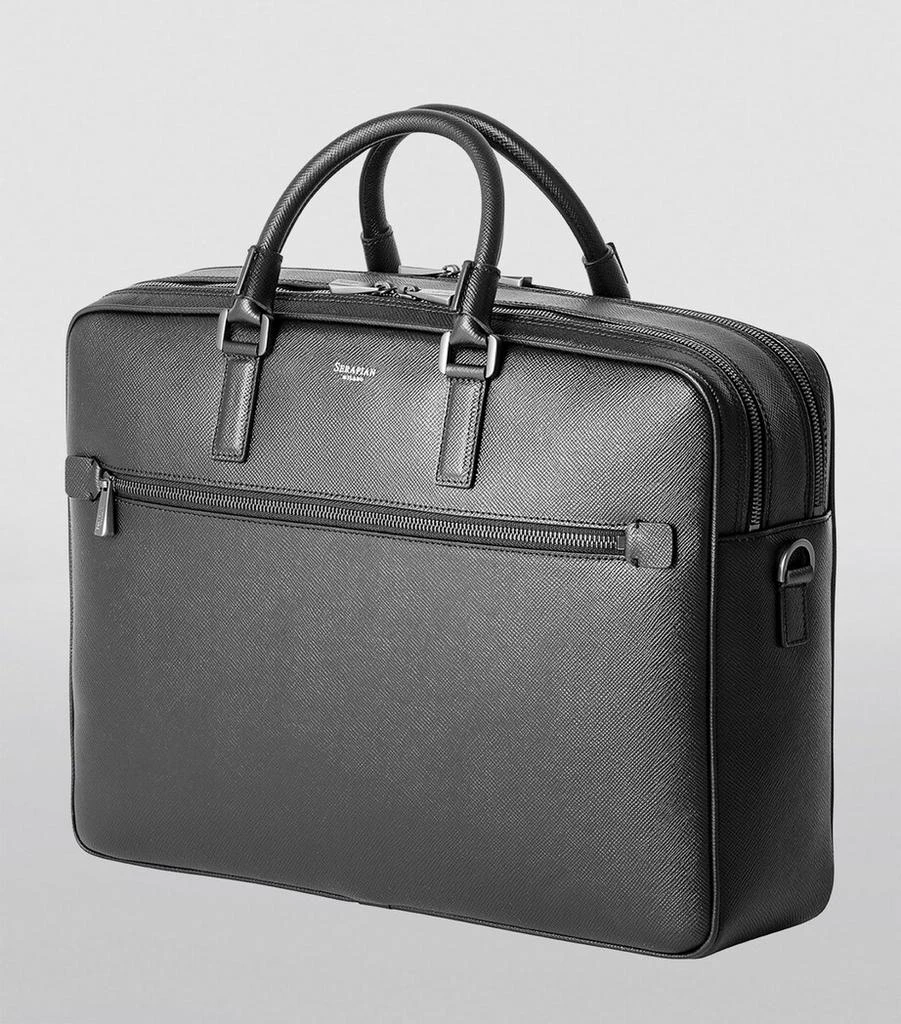 Serapian Leather Double Gusset Briefcase 3