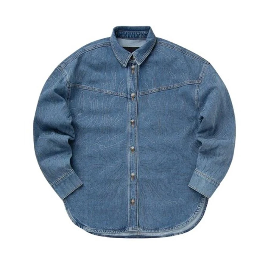 ROTATE Birger Christensen Rhinestone Denim Shirt 1