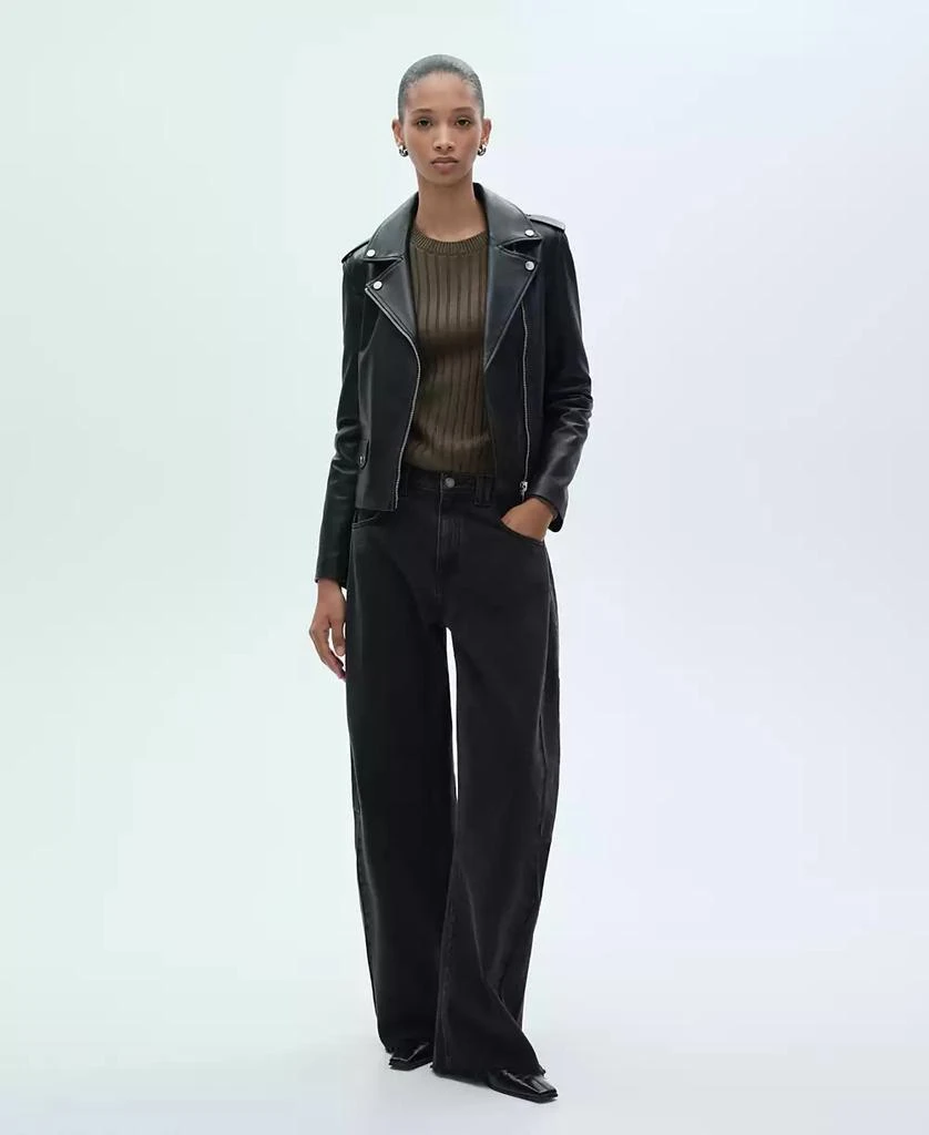 Mango Women's Leather Biker Jacket 2