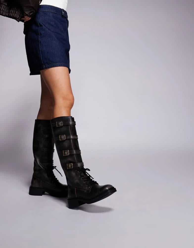 Steve Madden Steve Madden Rox DK buckle detail lace up boots  display picture 3