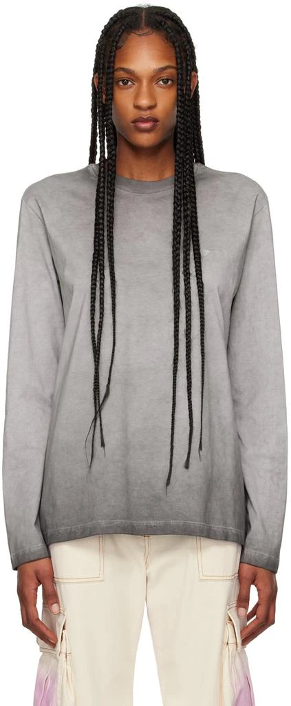 MSGM Gray Faded Long Sleeve T-Shirt 1