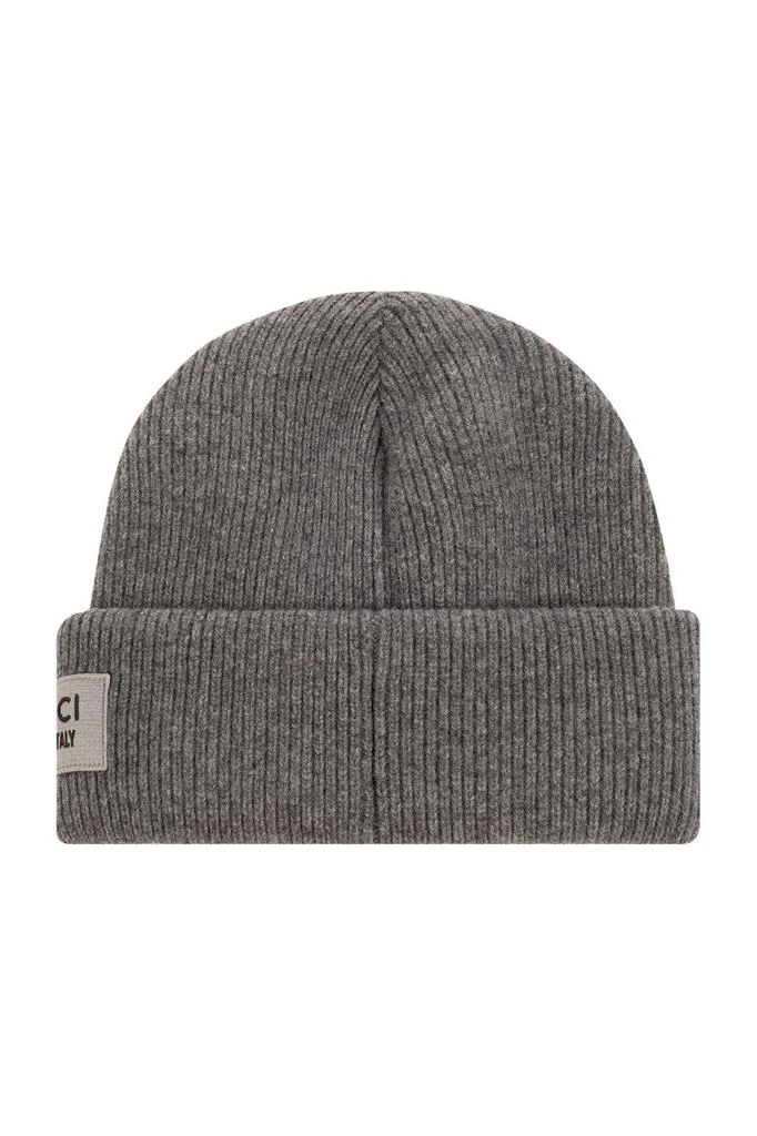 Gucci Gucci Logo Patch Ribbed Knit Beanie 2