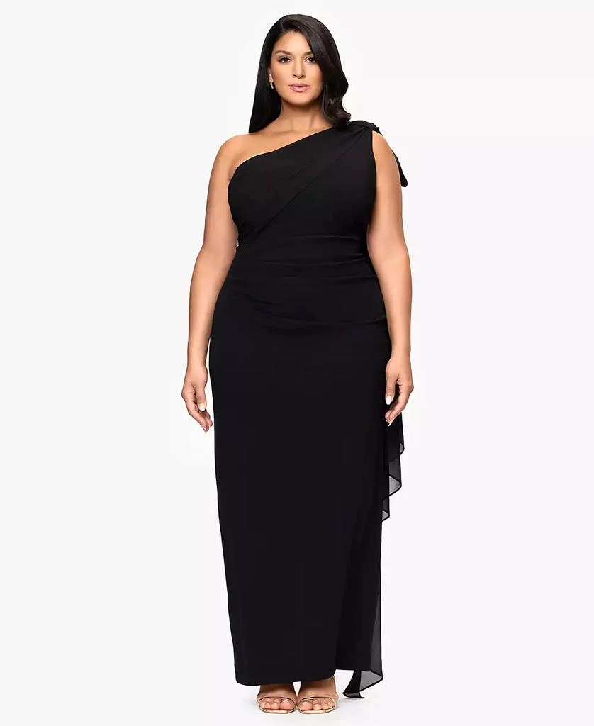 Plus-Size One-Shoulder Sash Gown  On Sale Now with Up to 51% Off |  Discover Exclusive Deals & Savings at BeyondStyle  Authentic XSCAPE dress|women's  fashion|dresses with Limited-Time Discounts, Free Shipping, and