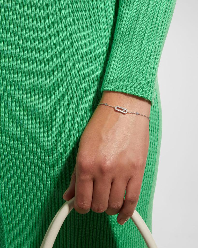 Messika Move Uno 18K White Gold Diamond Bezel Bracelet