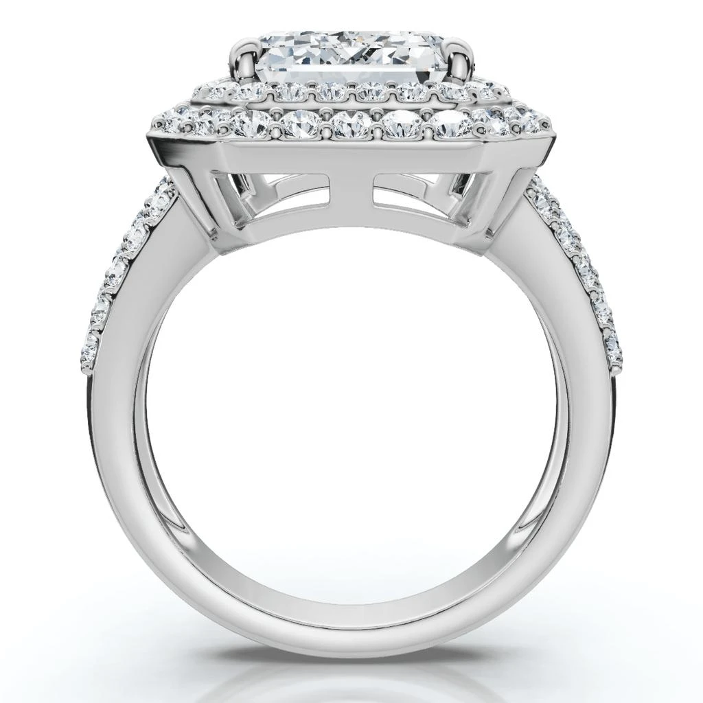 Pompeii3 Certified 6Ct Aria Emerald Diamond Engagement Ring 14k Gold/Platinum Lab Grown 2