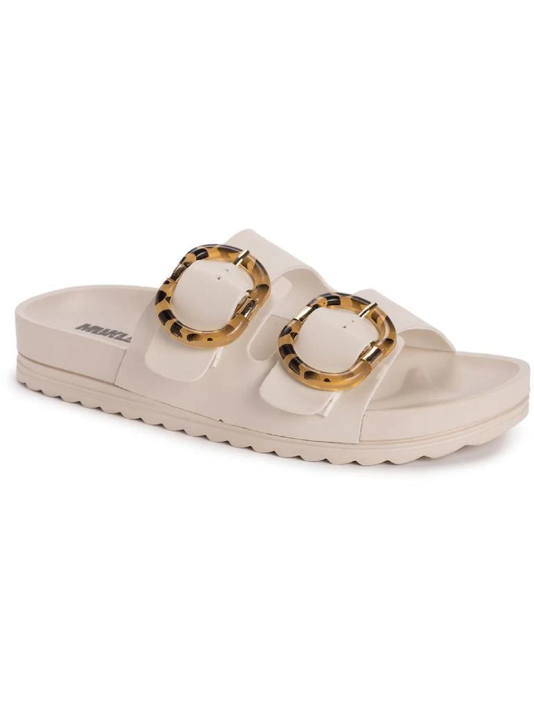 MUK LUKS Grand Cayman Womens Faux Leather Adjustable Slide Sandals 6